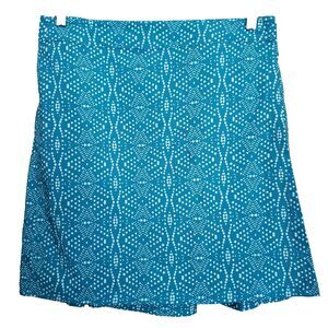 RipSkirt Hawaii Teal Geo Print Hook & Eye Wrap Skirt Size Medium